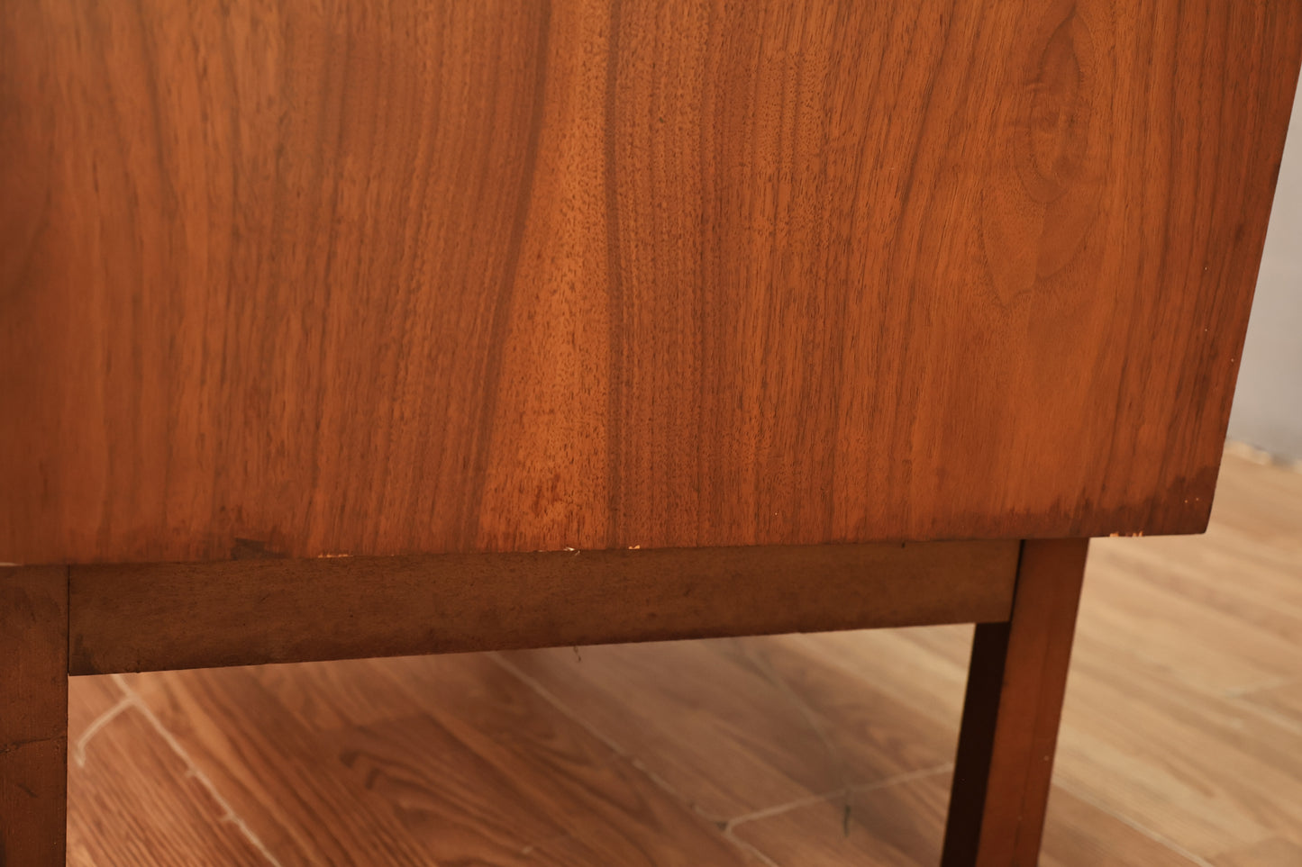 Mid Century Walnut & Laminate 3-Drawer Commode - ONLINE ONLY