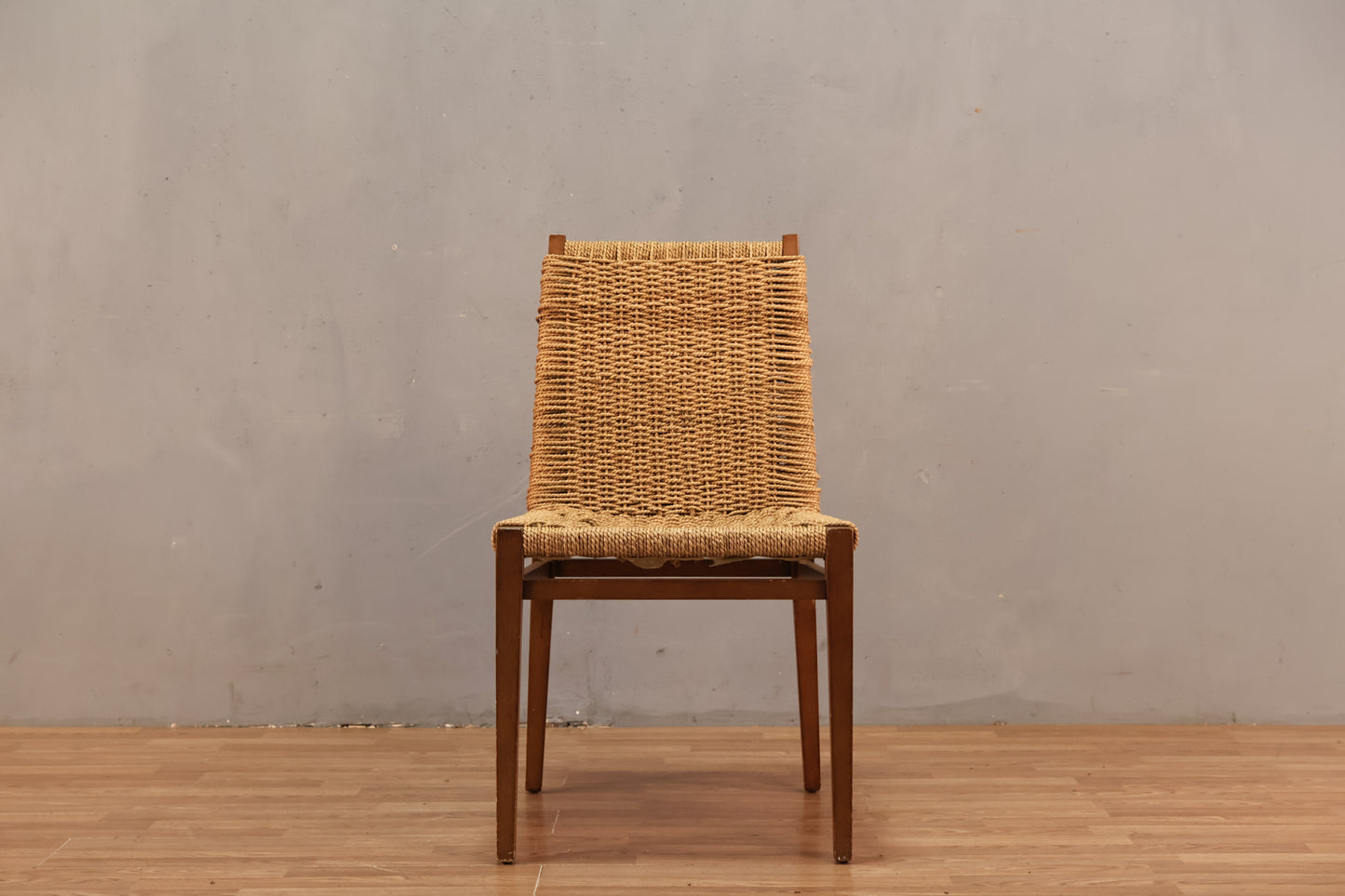 Modern Woven Jute & Wood Side Chair - ONLINE ONLY