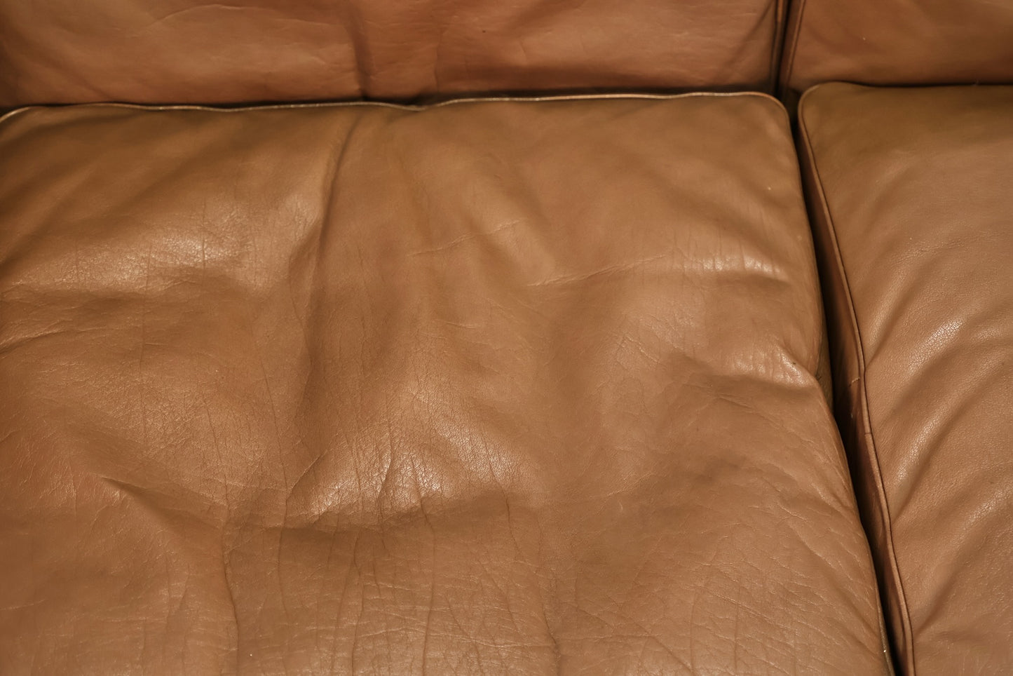Danish 1970s Brown Leather Loveseat - ONLINE ONLY