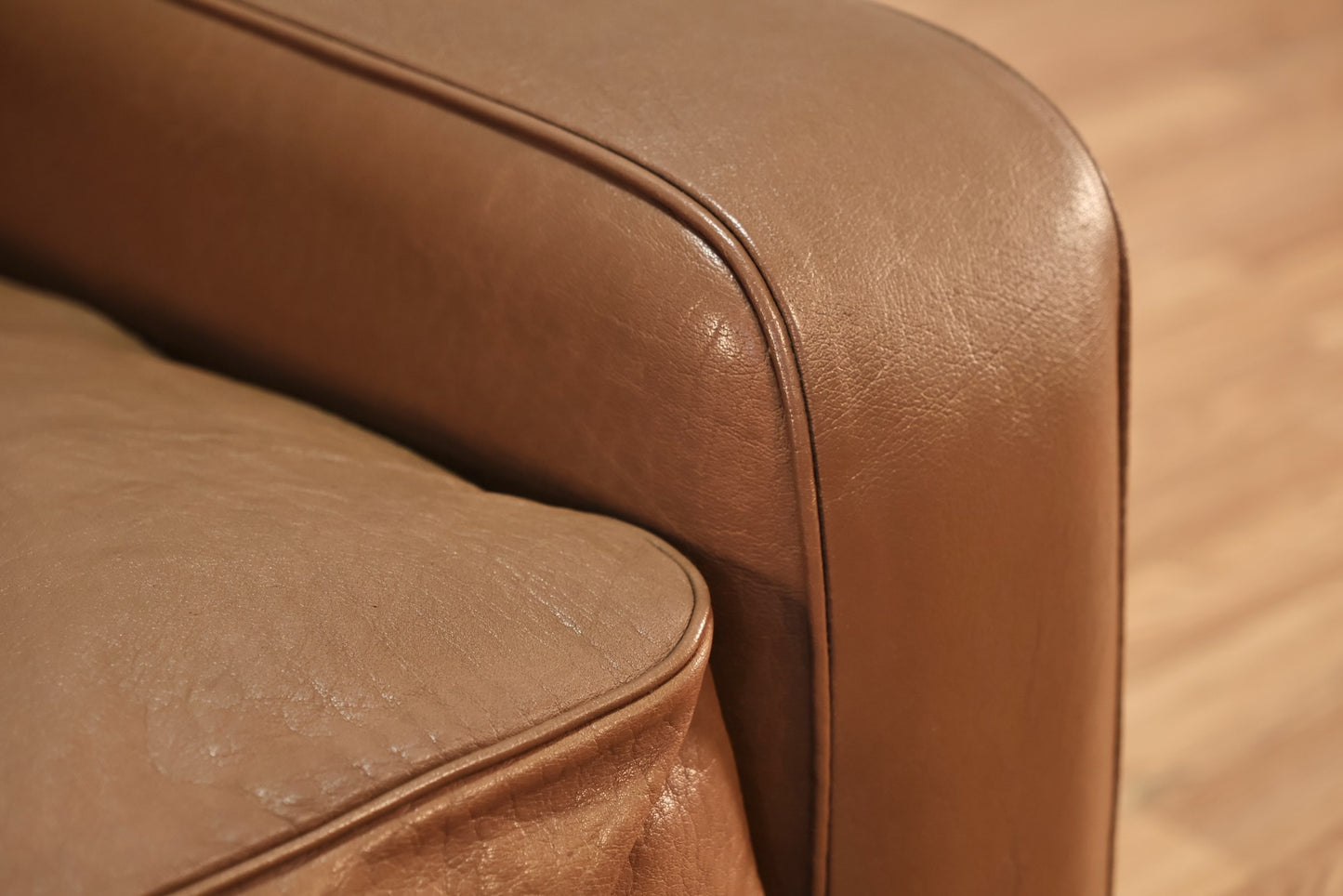 Danish 1970s Brown Leather Loveseat - ONLINE ONLY