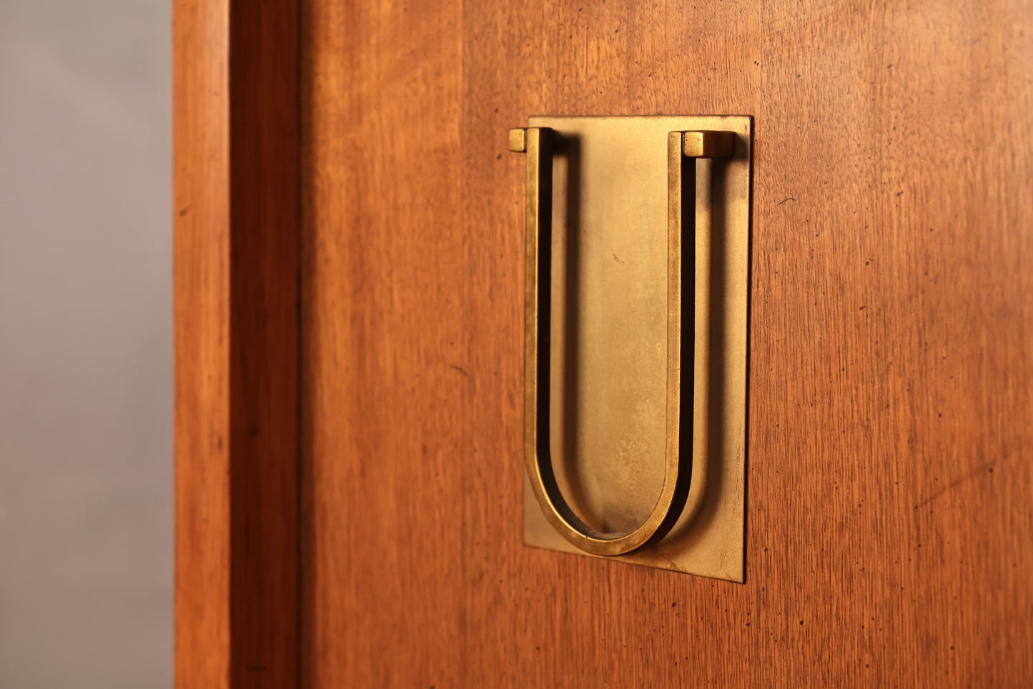 Luxe Mid Century Walnut & Brass Bar Cabinet