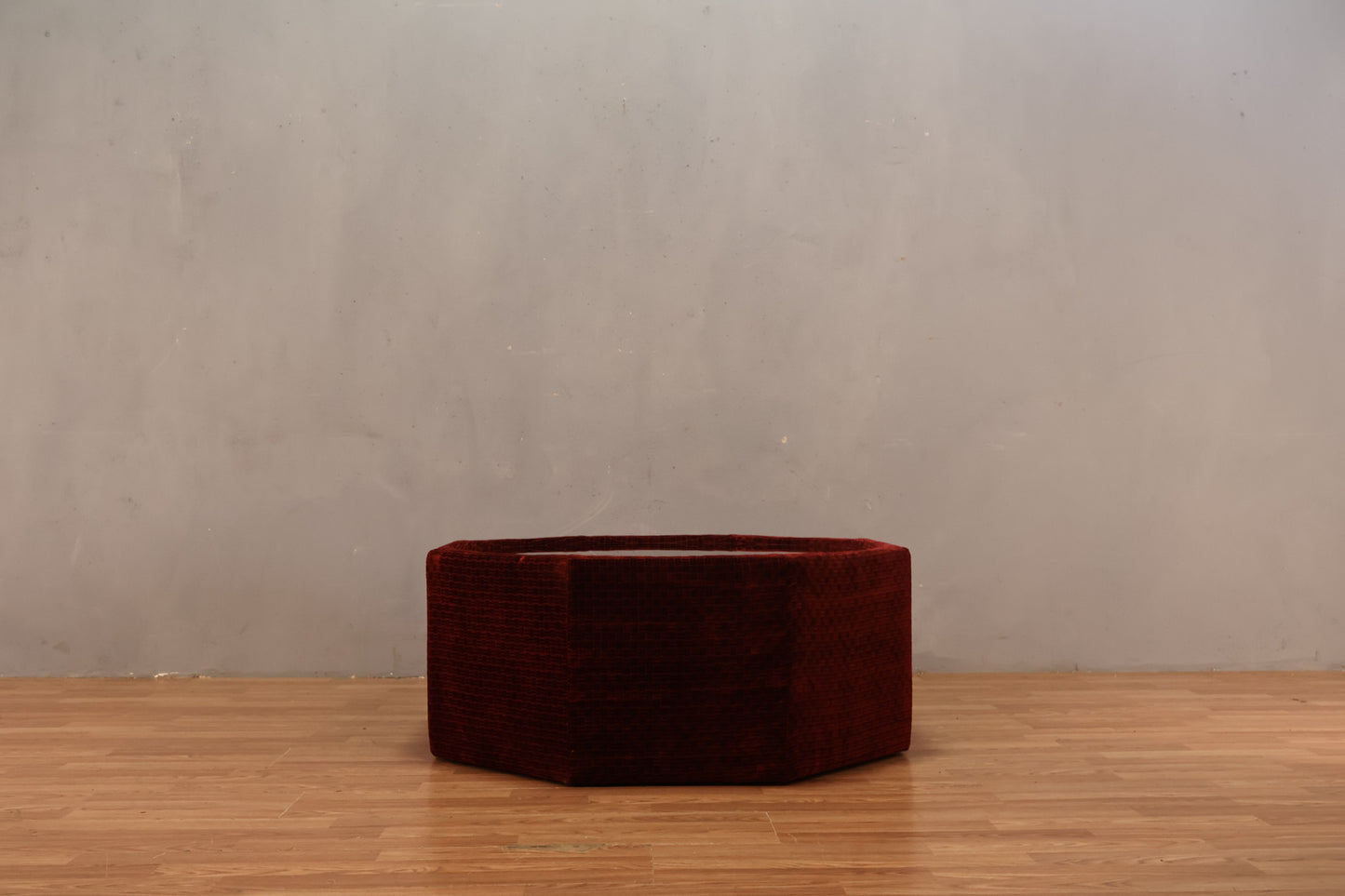 Mid Century Red Velvet Mirror-Top Coffee Table - ONLINE ONLY