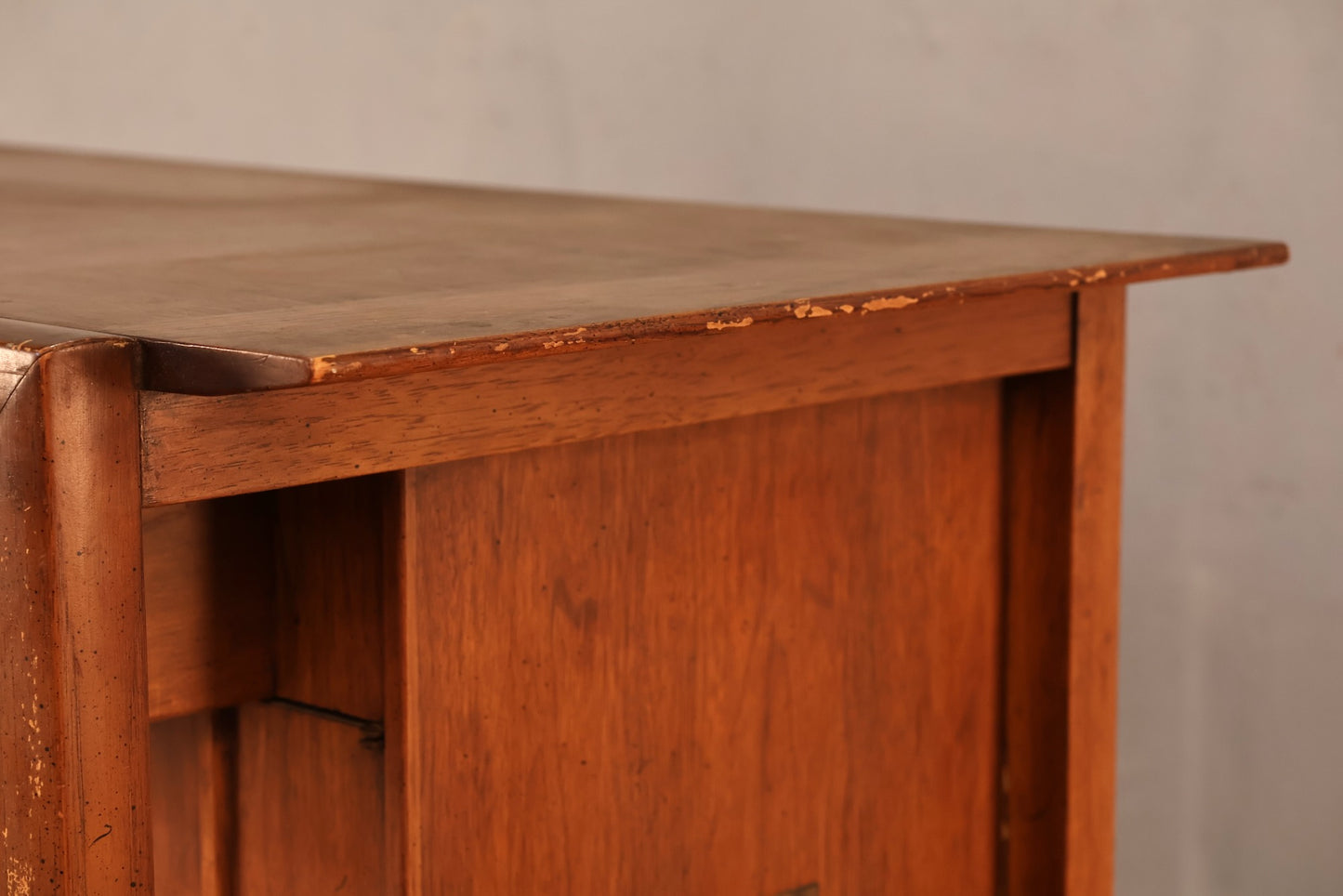 Luxe Mid Century Walnut & Brass Bar Cabinet