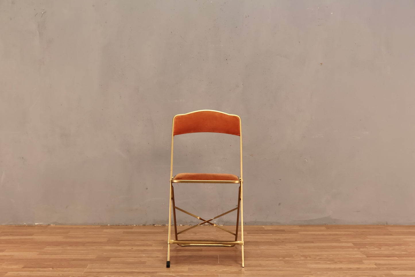 Gold & Apricot Velveteen Folding Chair