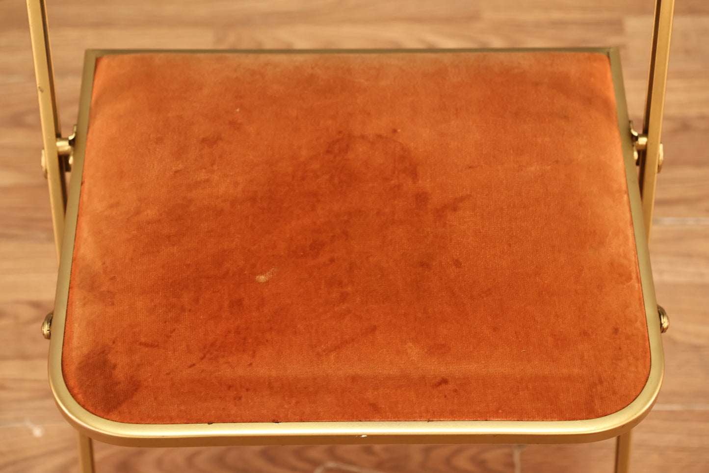 Gold & Apricot Velveteen Folding Chair