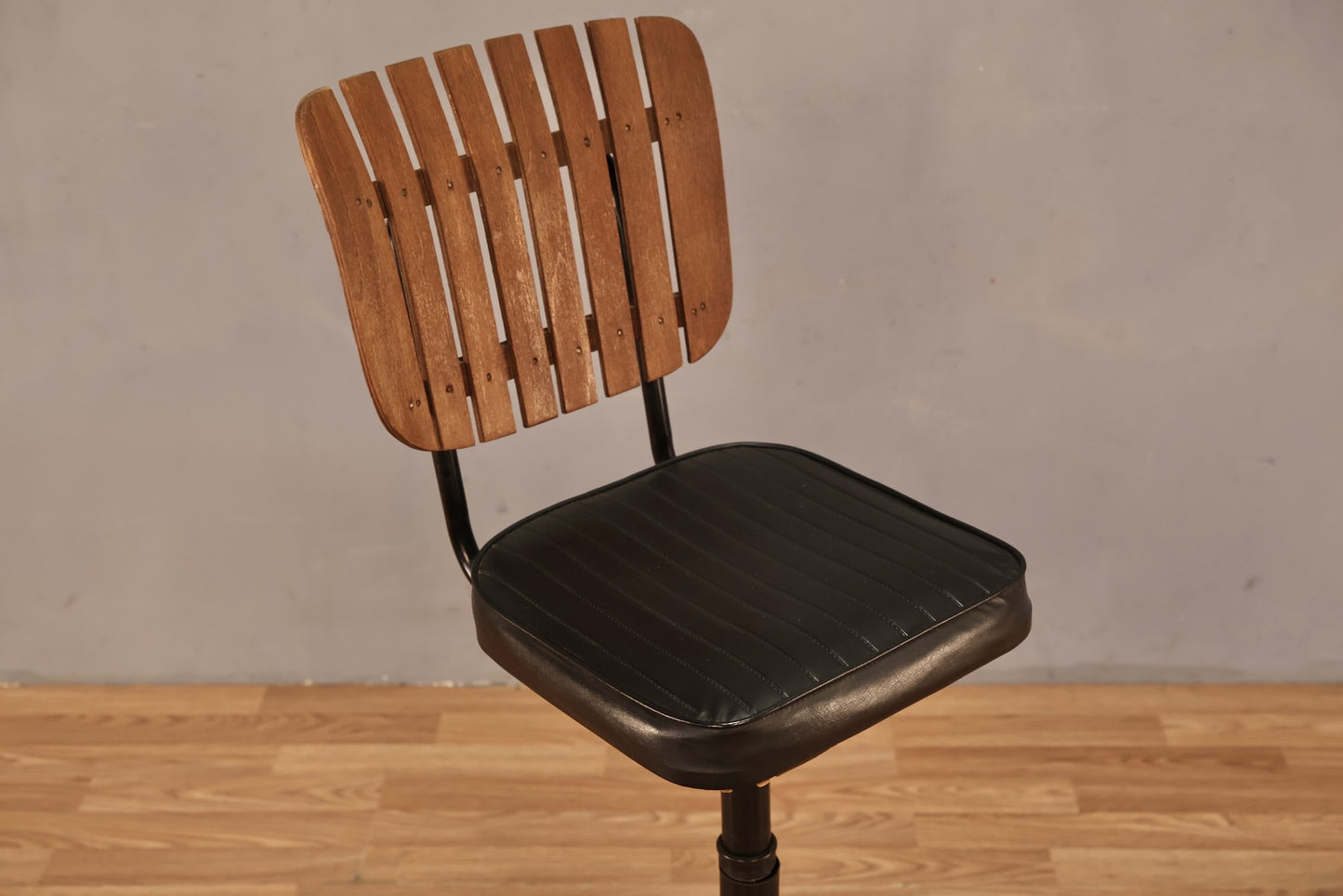 Slatted & Black Pinstripe Bar Stool - ONLINE ONLY