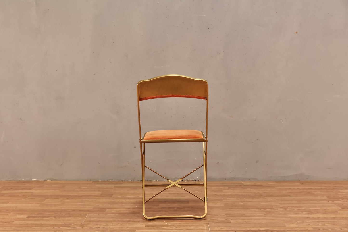 Gold & Apricot Velveteen Folding Chair
