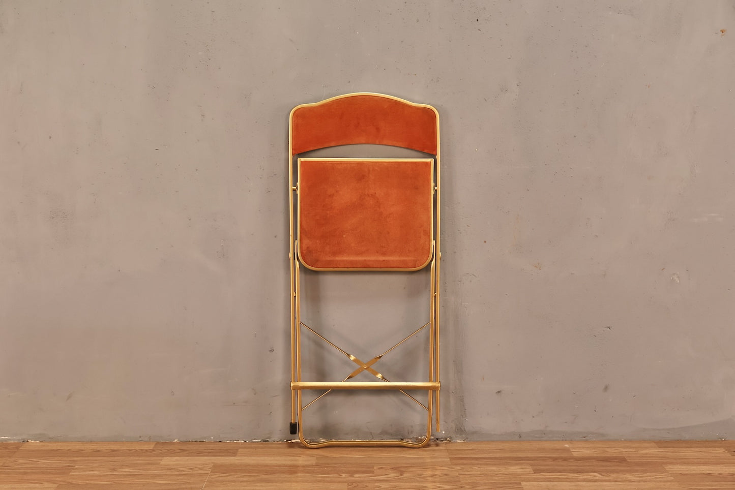 Gold & Apricot Velveteen Folding Chair