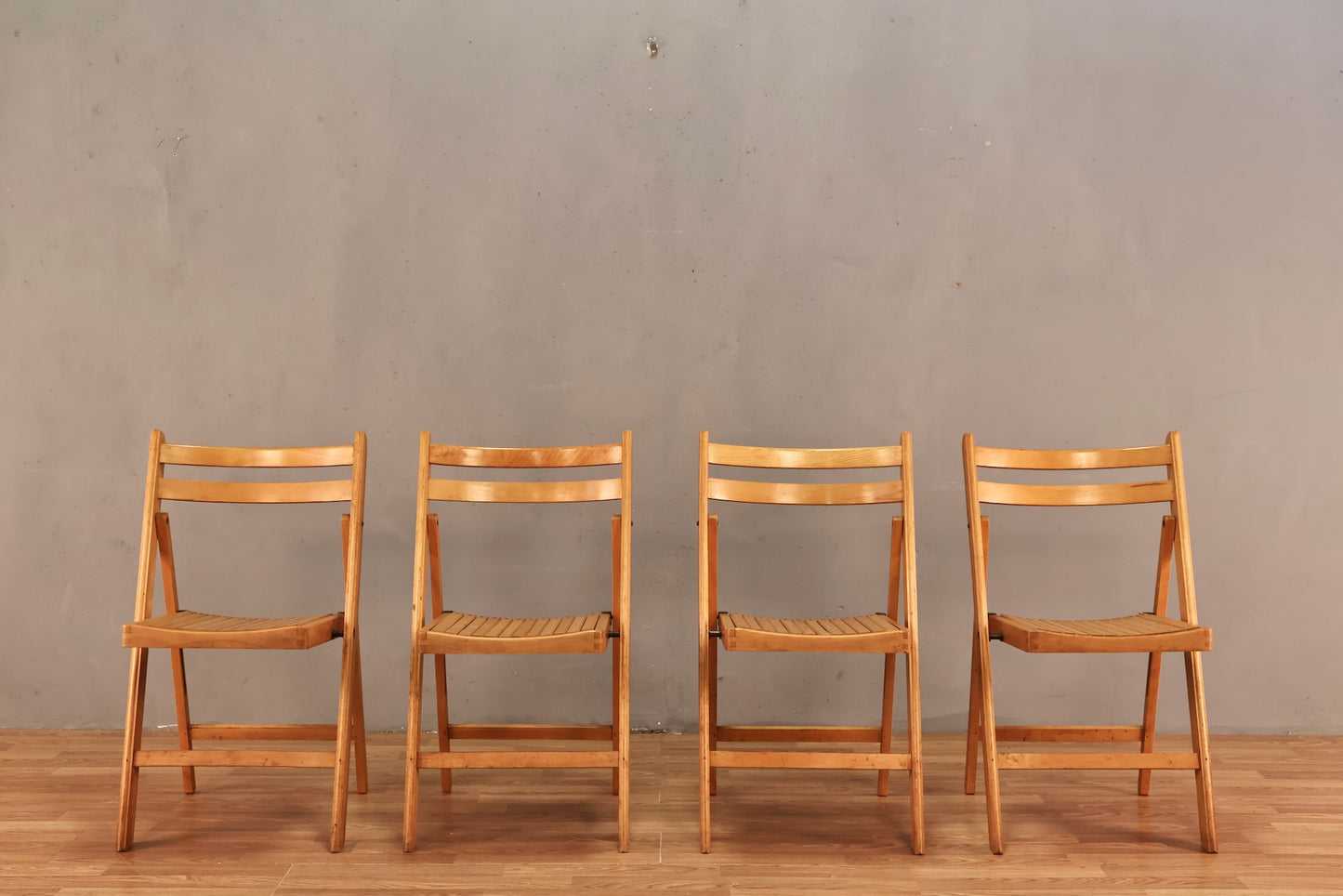 Golden Slatted Folding Chair