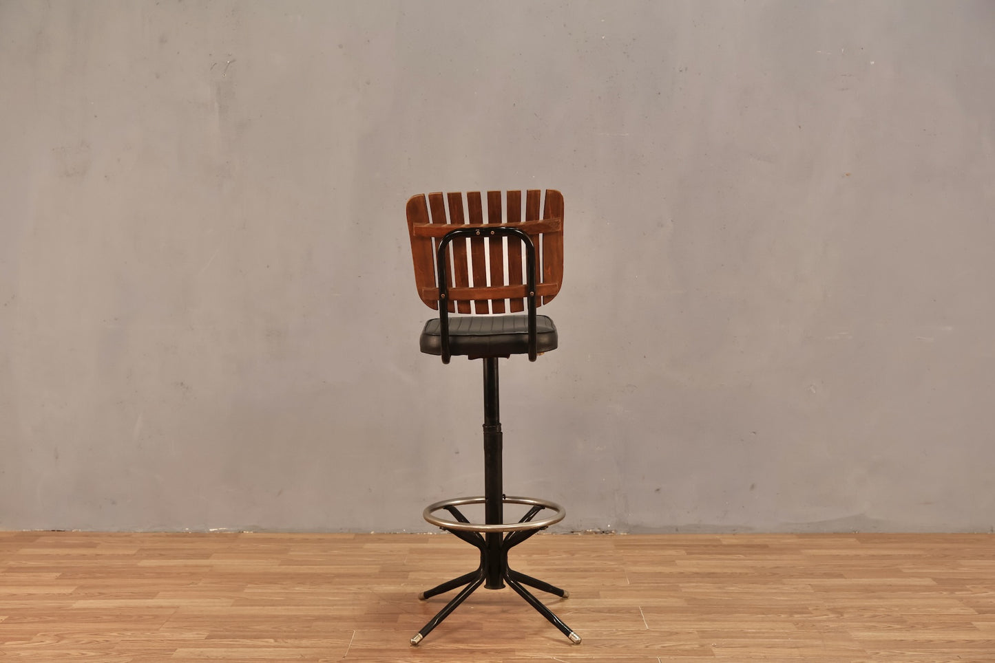 Slatted & Black Pinstripe Bar Stool - ONLINE ONLY