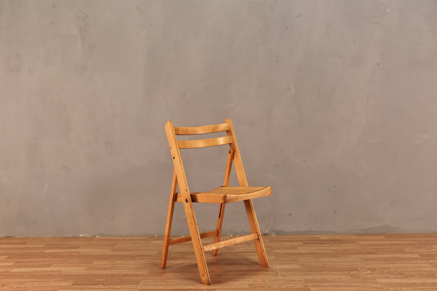 Golden Slatted Folding Chair