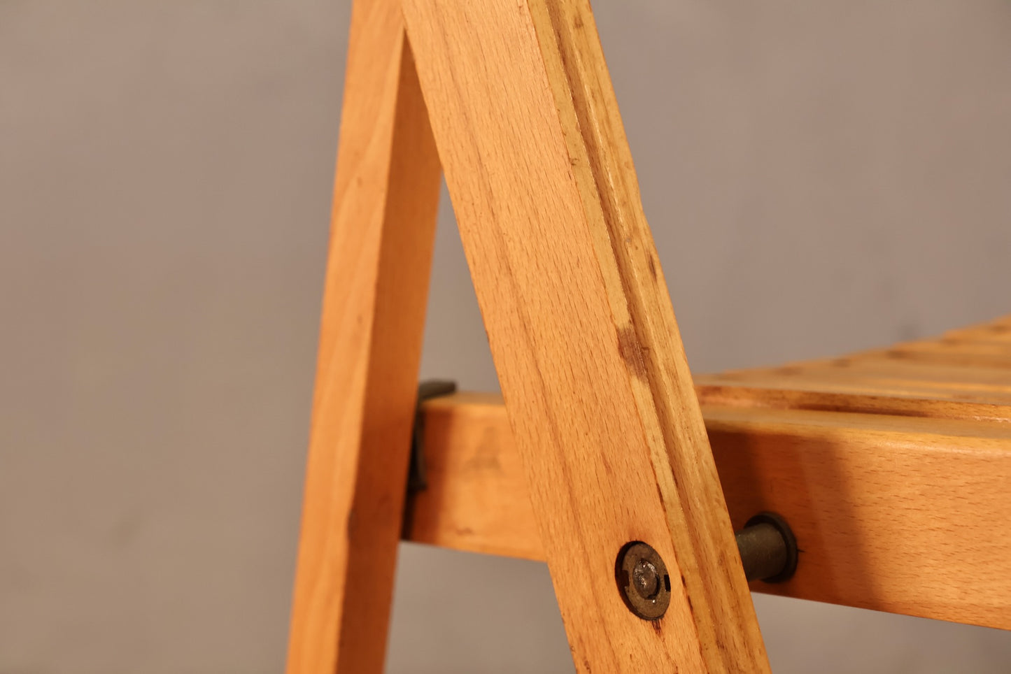 Golden Slatted Folding Chair
