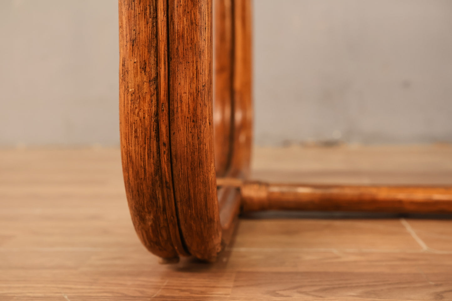 Bentwood Rattan & Smoked Glass End Table - ONLINE ONLY