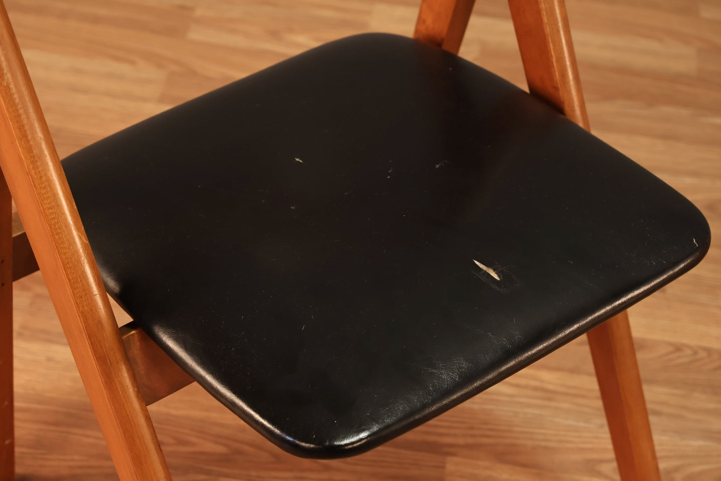 Stakmore Black Vinyl & Cane Folding Chair