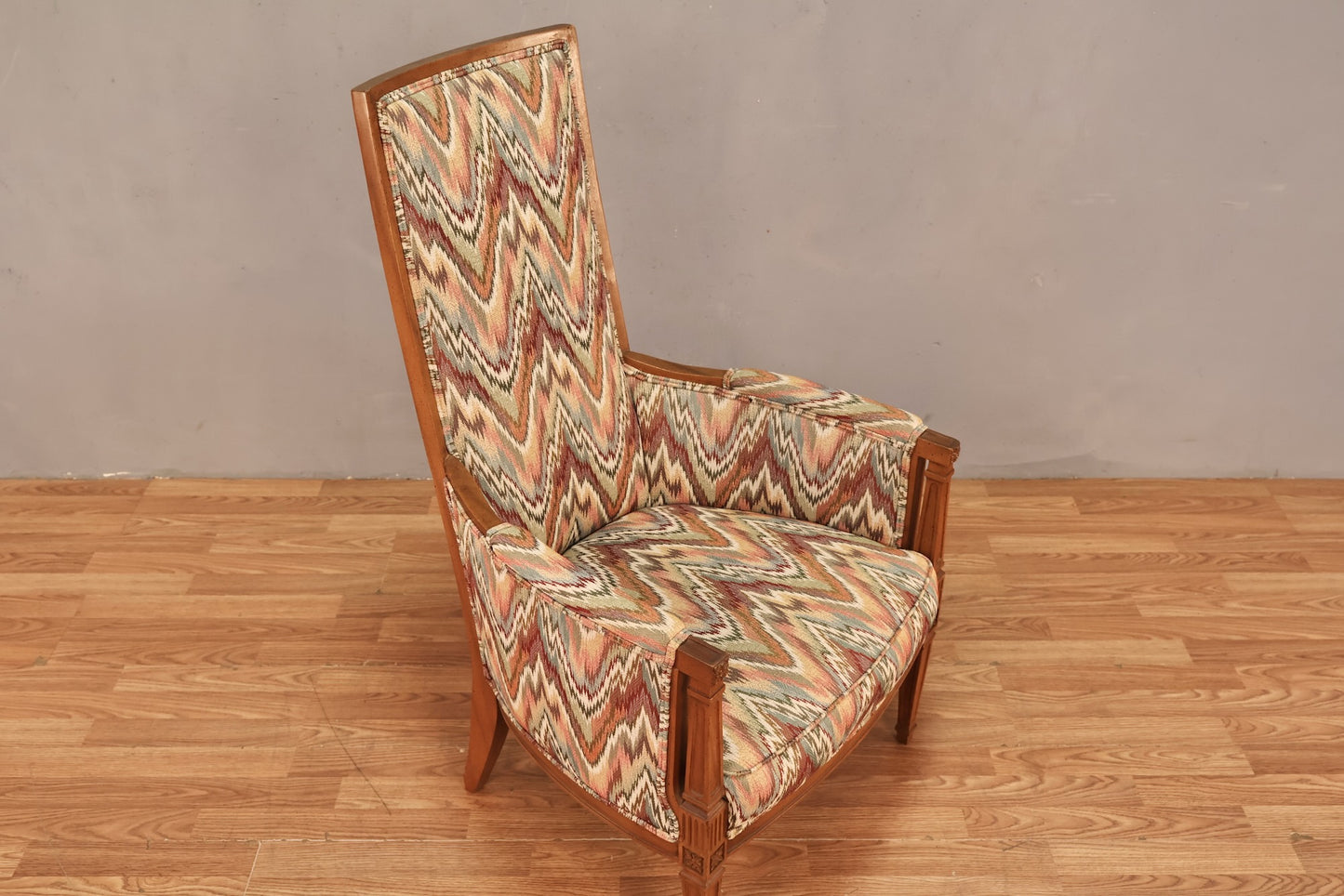 Elegant High-Back Ikat Armchair - ONLINE ONLY