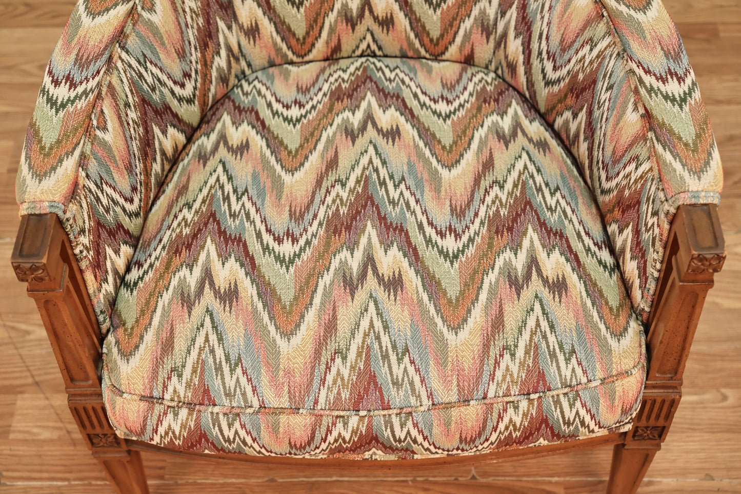 Elegant High-Back Ikat Armchair - ONLINE ONLY