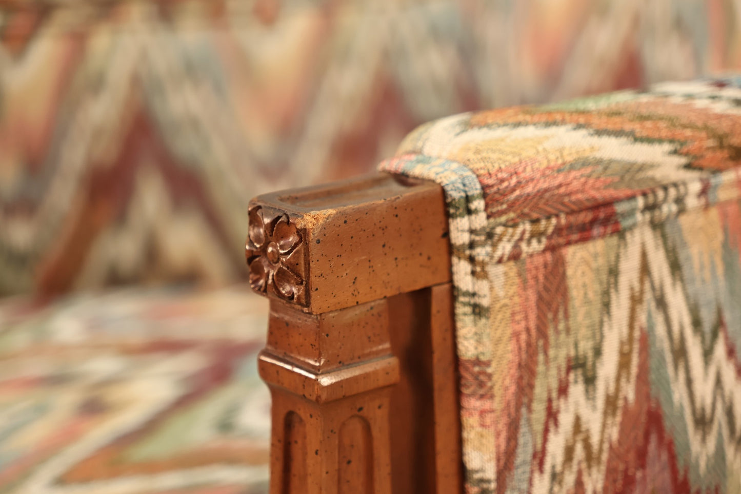 Elegant High-Back Ikat Armchair - ONLINE ONLY