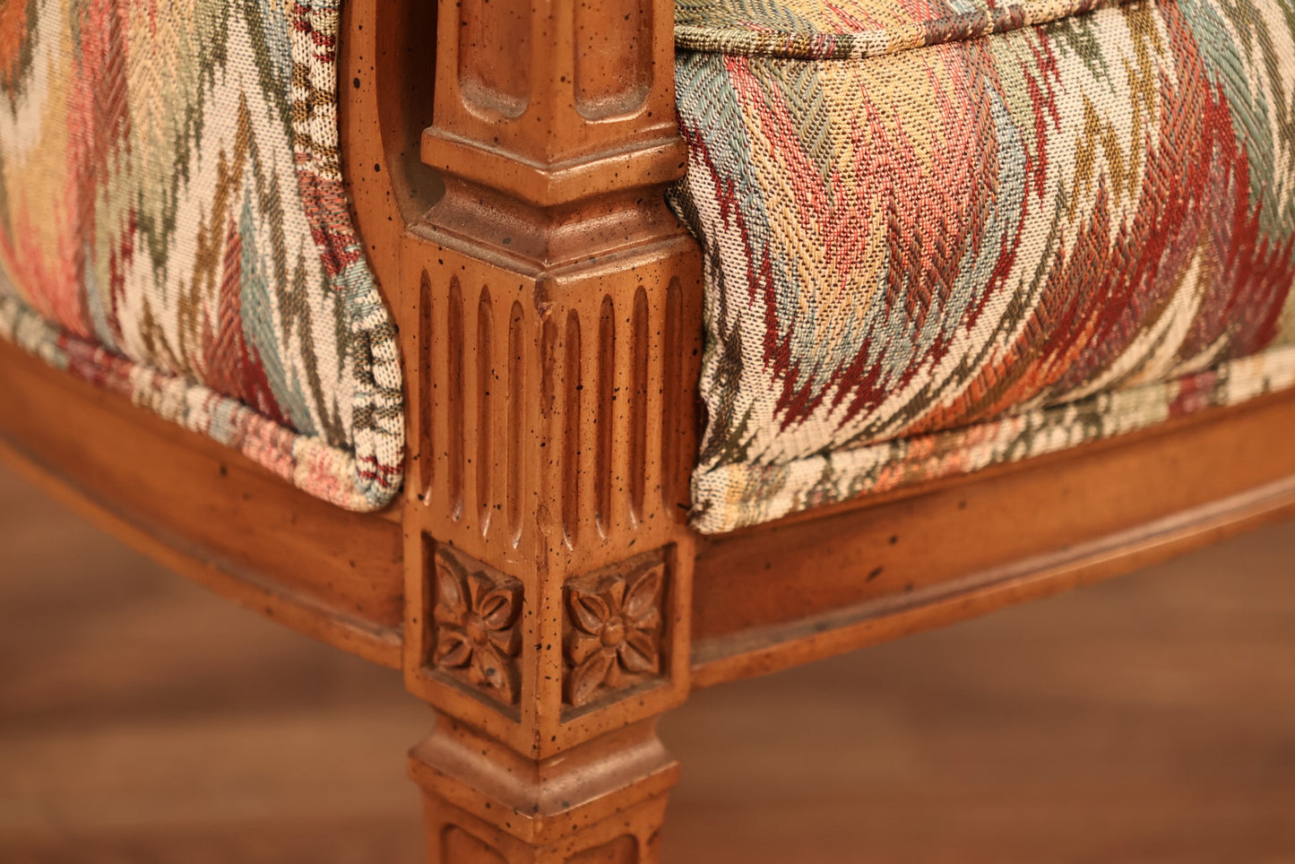 Elegant High-Back Ikat Armchair - ONLINE ONLY