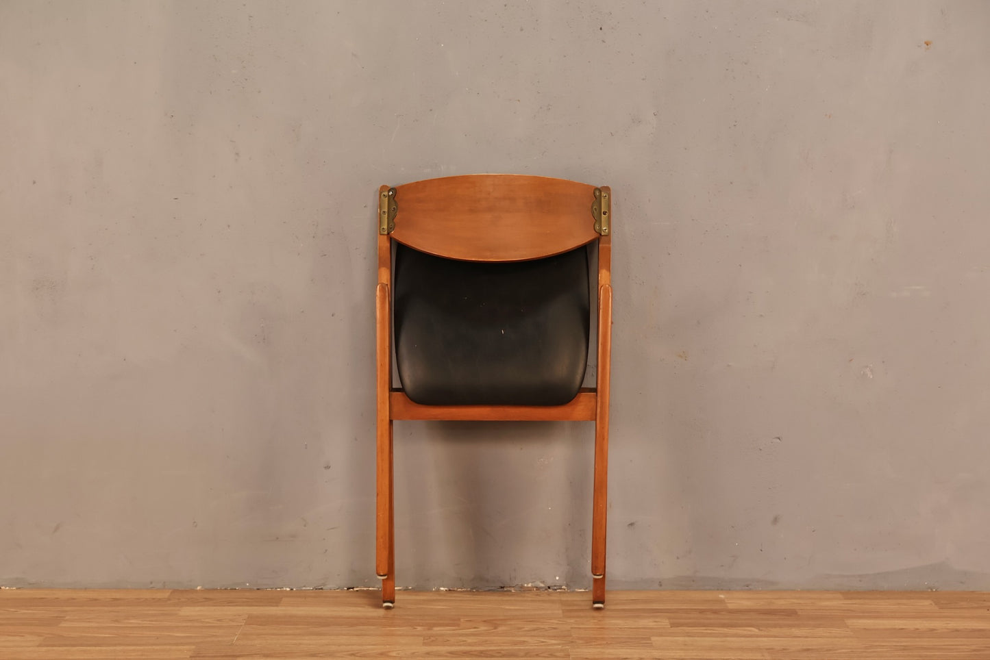 Stakmore Black Vinyl & Cane Folding Chair