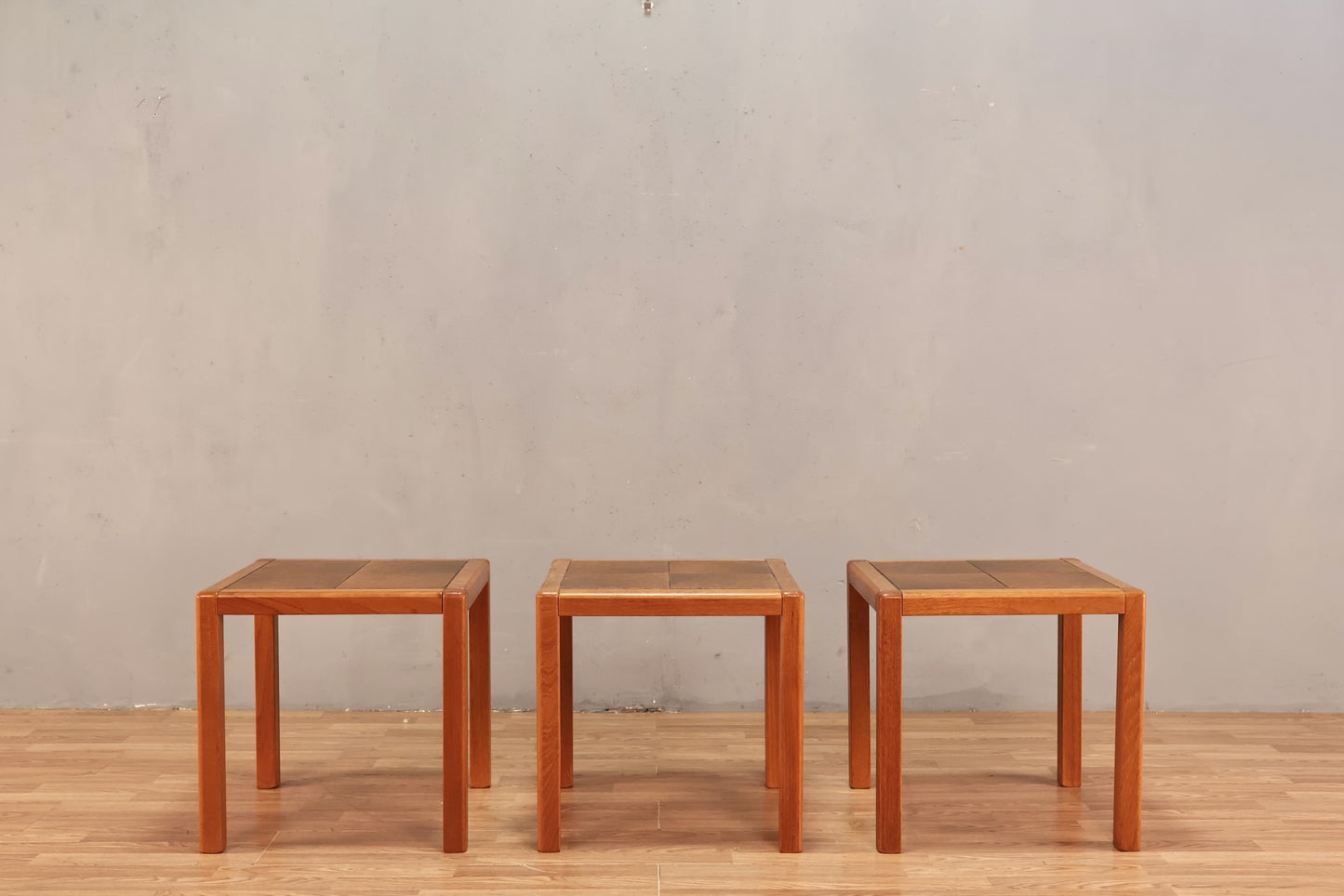 Uldum Teak & Brown Tile Side Table