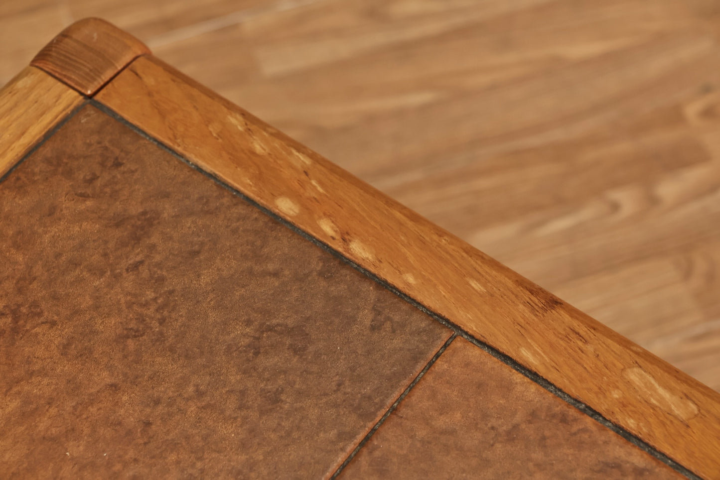 Uldum Teak & Brown Tile Side Table