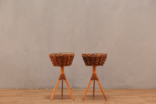 Woven Tripod Standing Planter