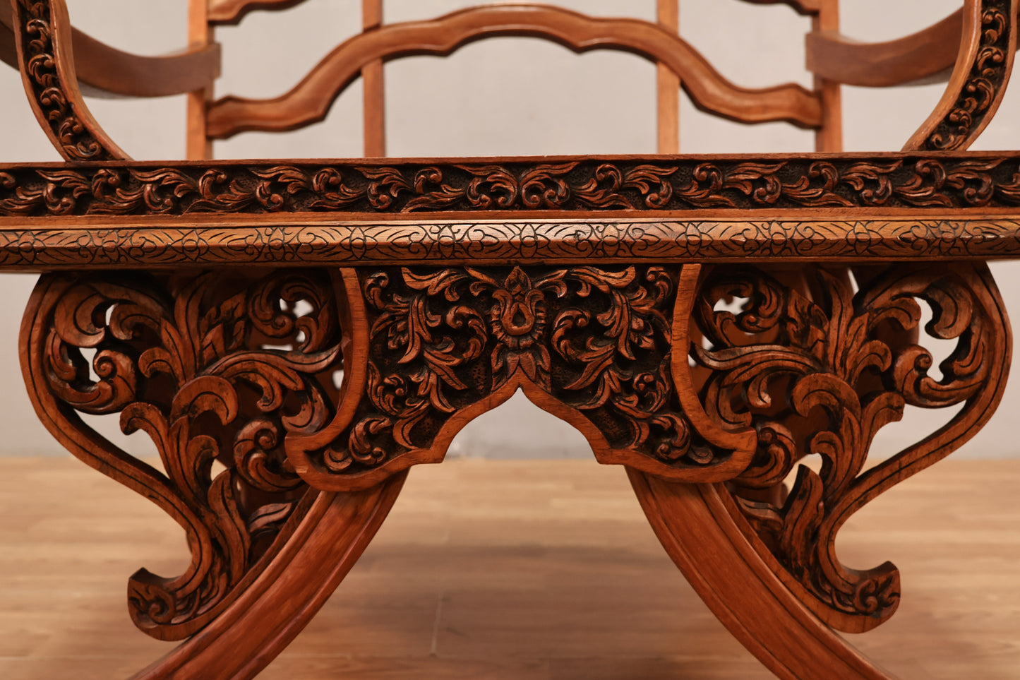 Carved Teak Howdah Accent Chair - ONLINE ONLY