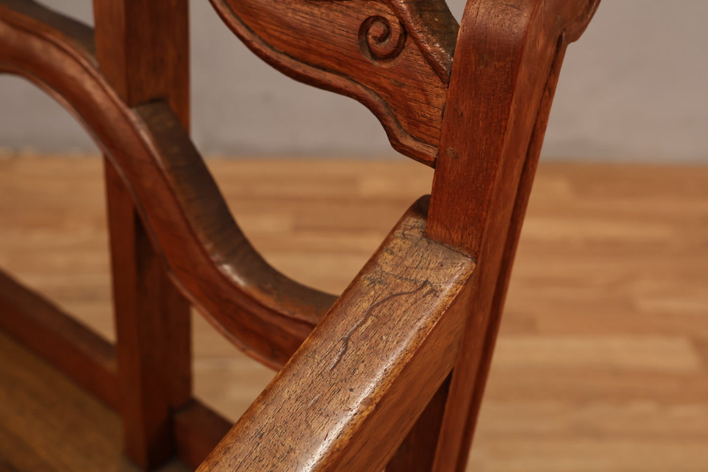 Carved Teak Howdah Accent Chair - ONLINE ONLY