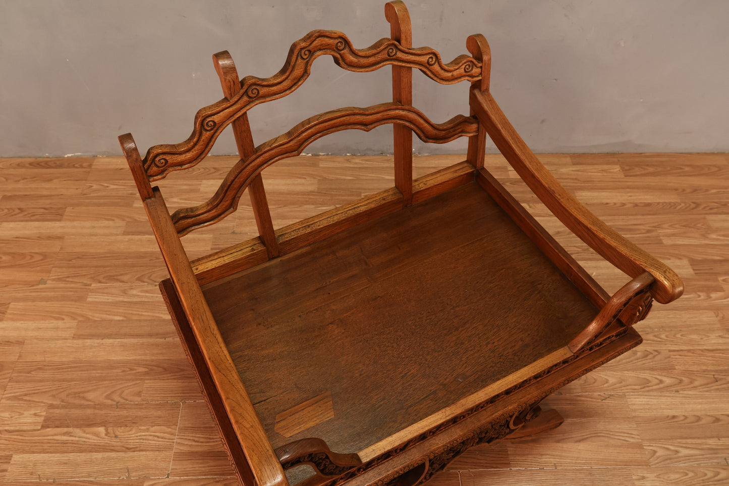 Carved Teak Howdah Accent Chair - ONLINE ONLY