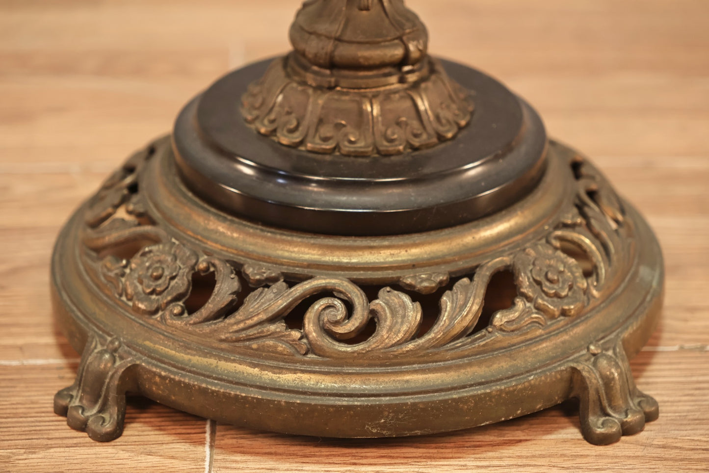Small Antique Brass & Glass Side Table