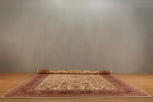 Large Karastan Ivory Sarouk Wool Area Rug