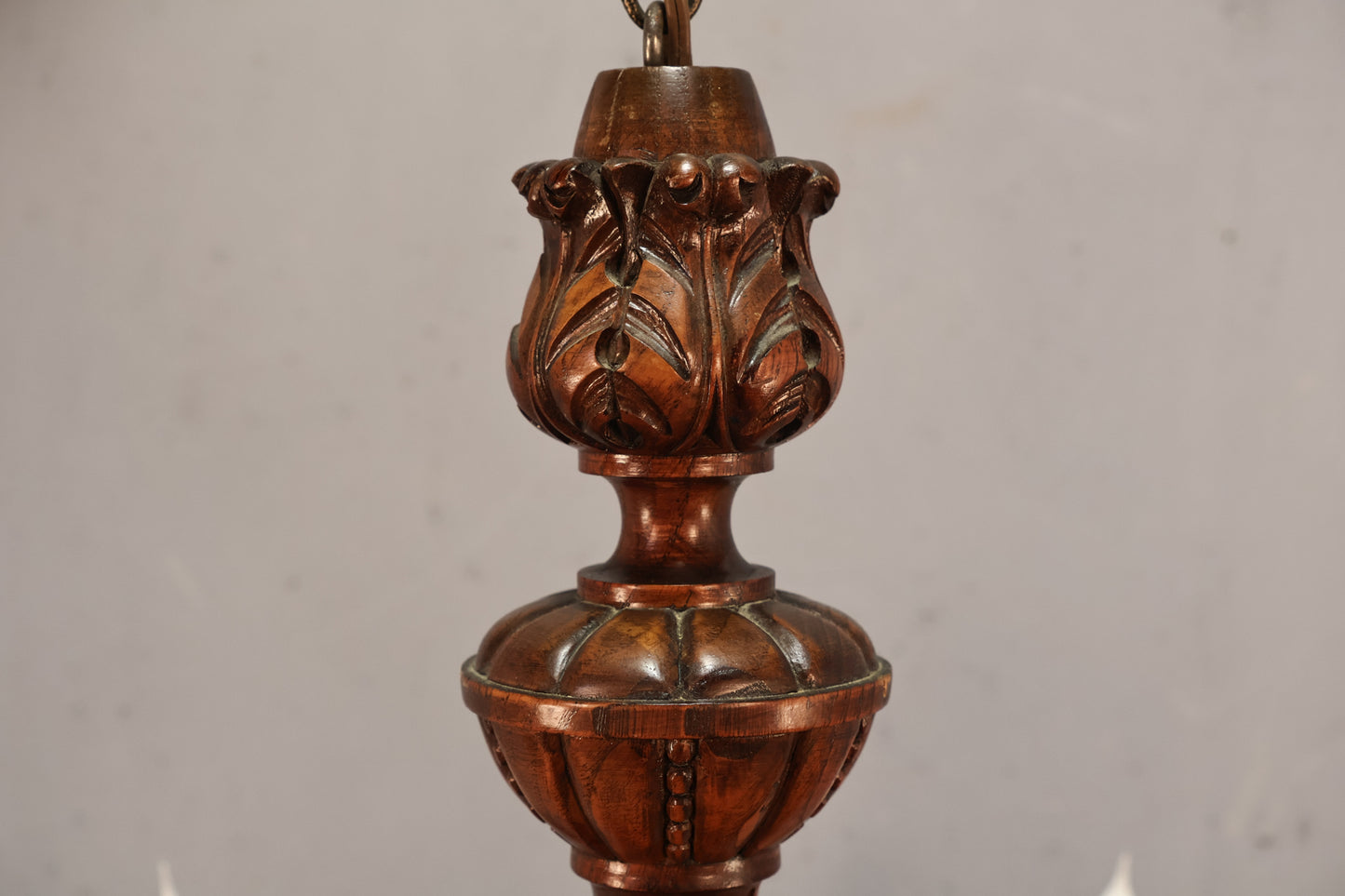 Antique Carved Oak Chandelier - ONLINE ONLY