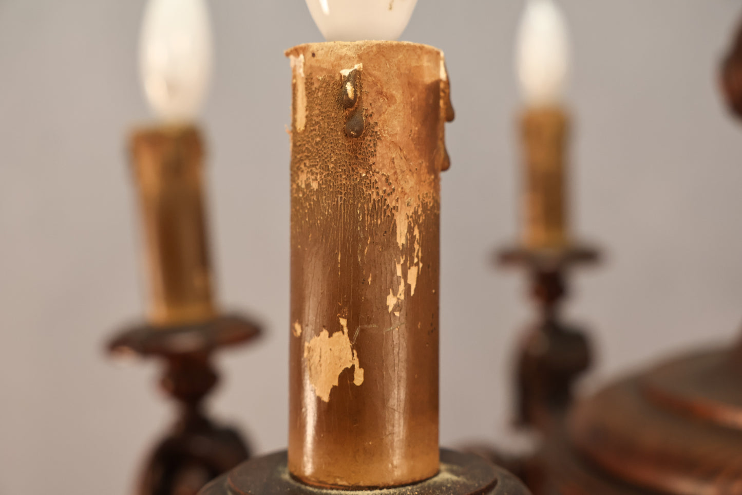 Antique Carved Oak Chandelier - ONLINE ONLY