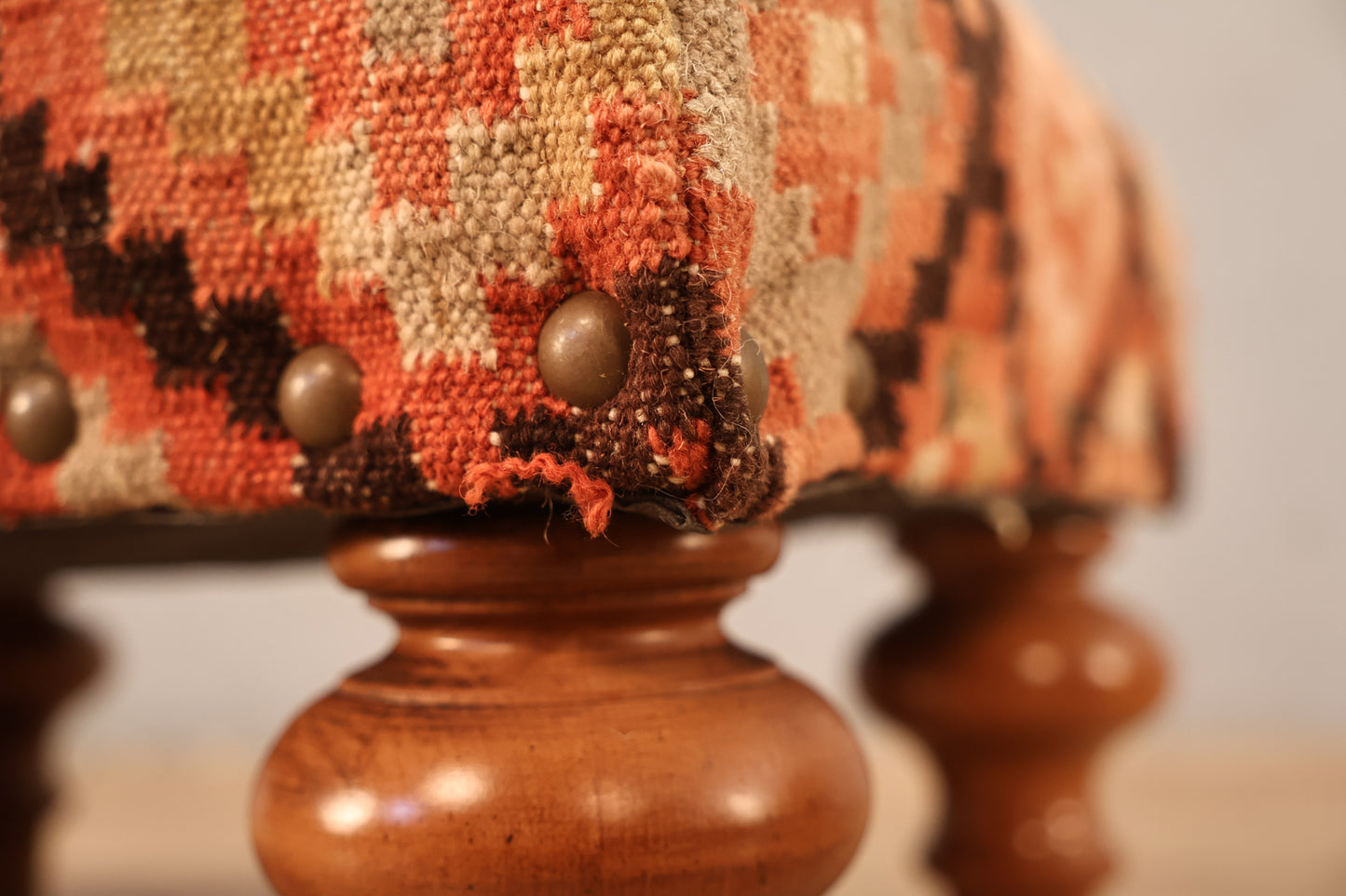 Kilim Nailhead Ottoman