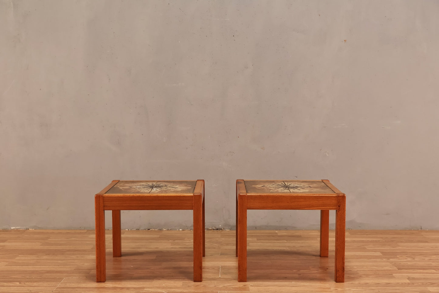 Danish Teak "Dandelion" Tile-Top Side Table