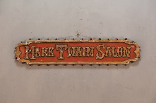 "Mark Twain Salon" Distressed Sign