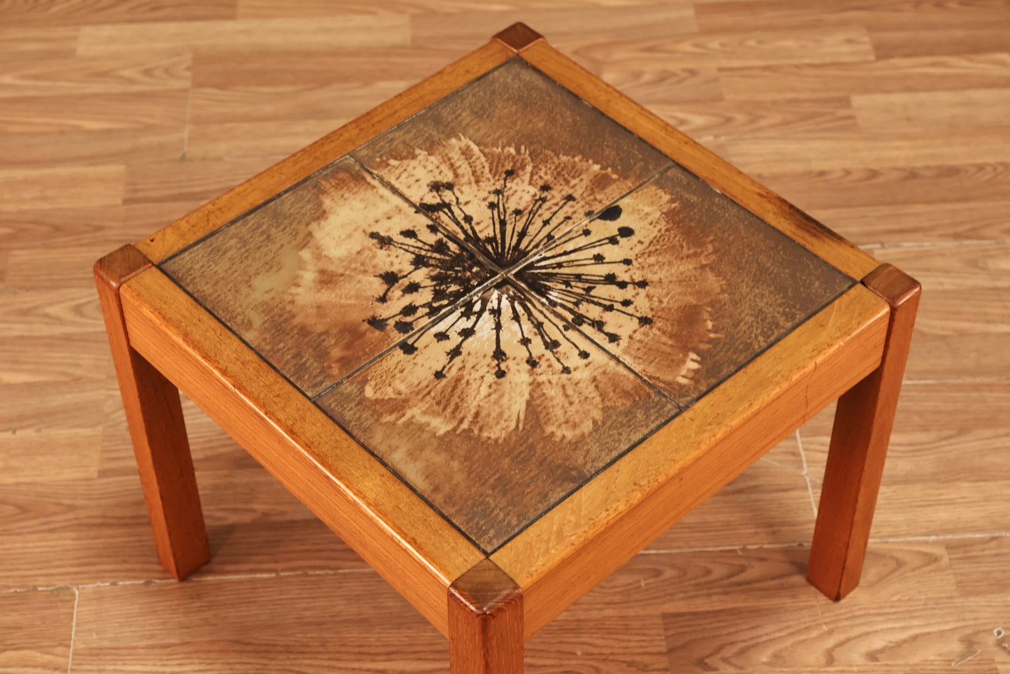 Danish Teak "Dandelion" Tile-Top Side Table