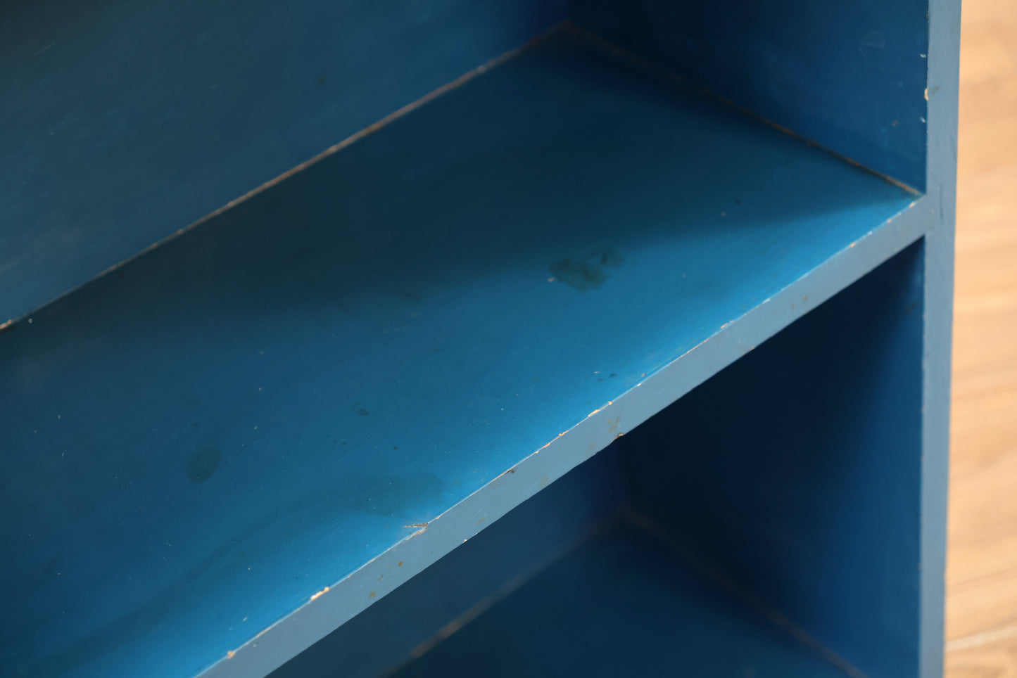 Compact 2-Tier Blue Bookshelf
