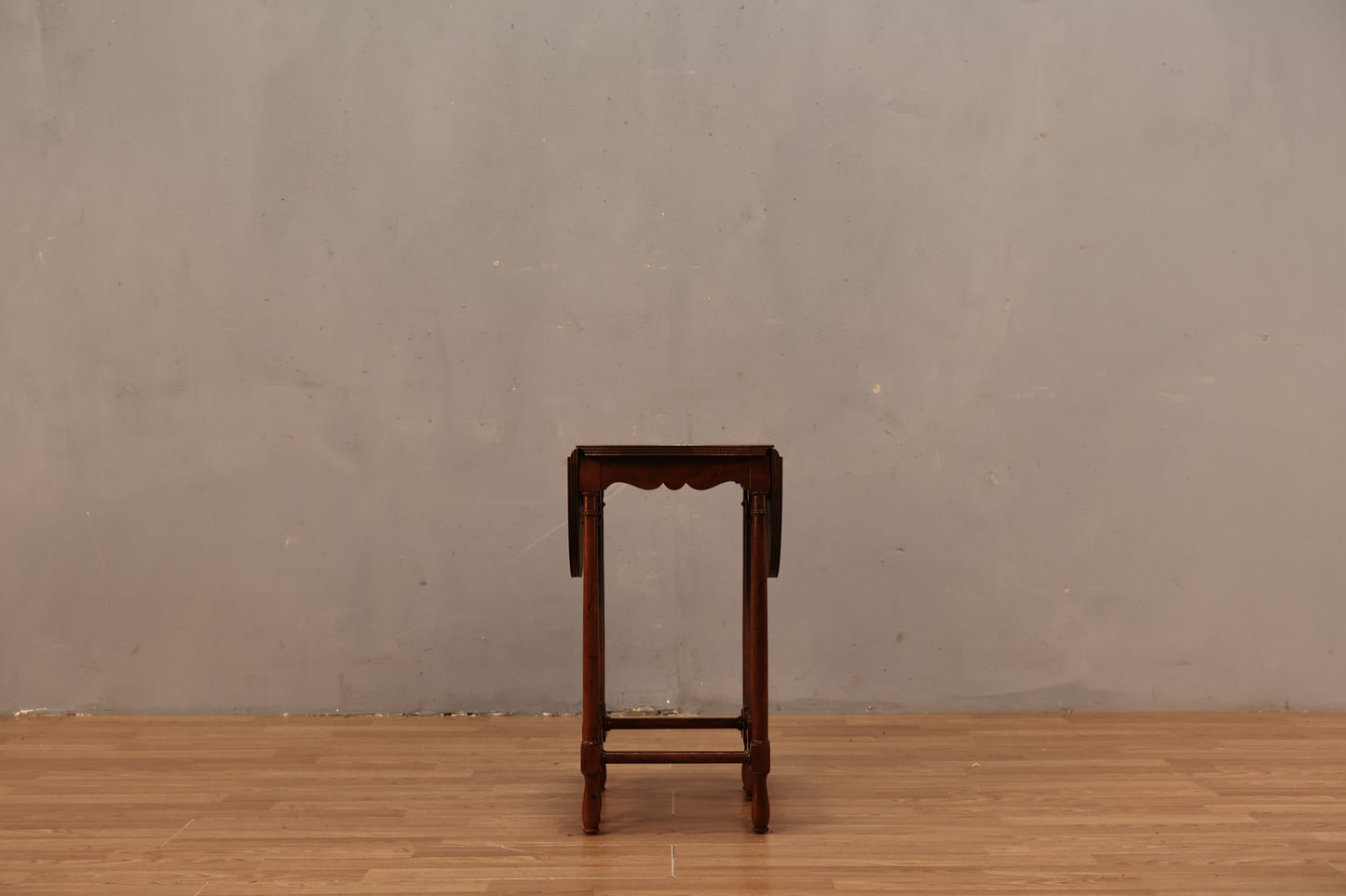 Petite Burl Drop-Leaf Side Table