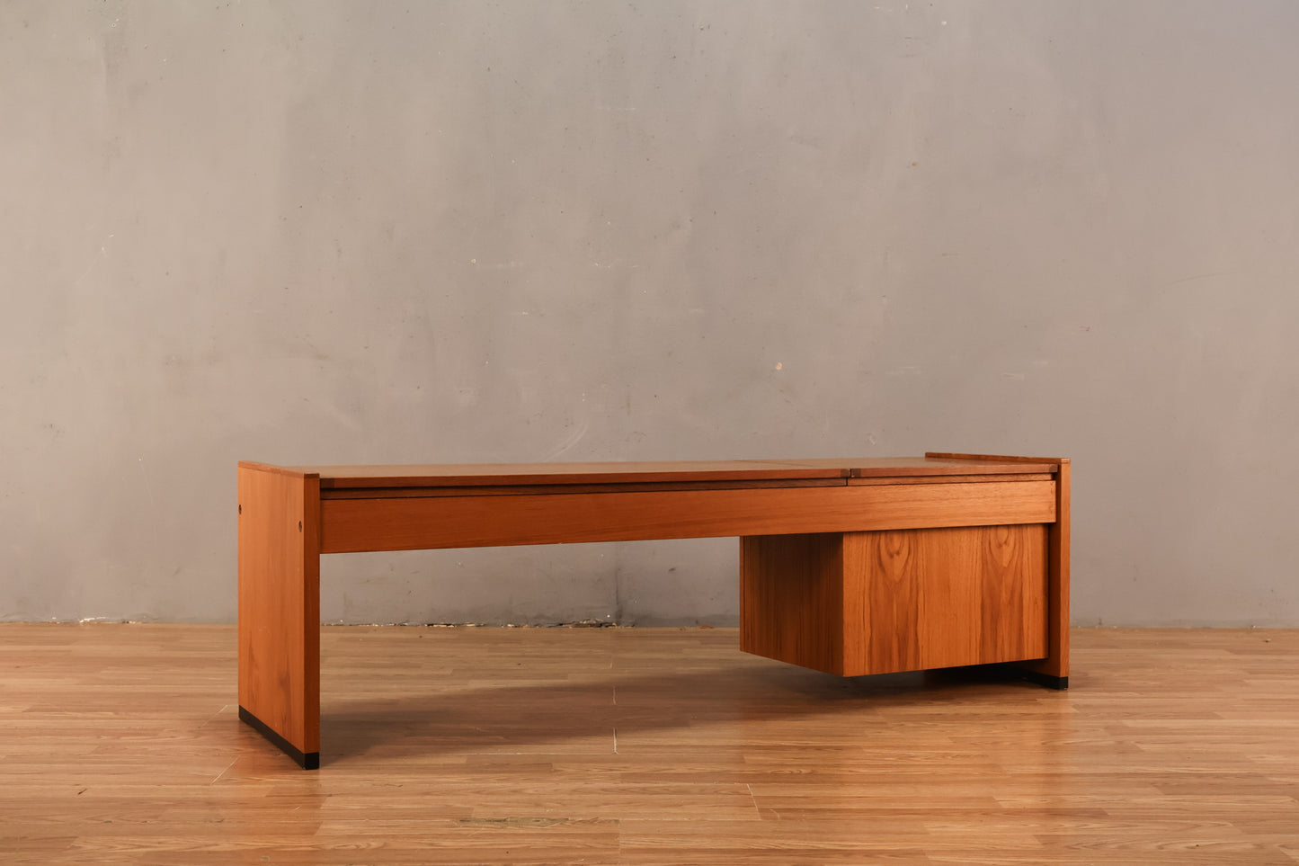 Low Norwegian Teak Flip-Top Console - ONLINE ONLY