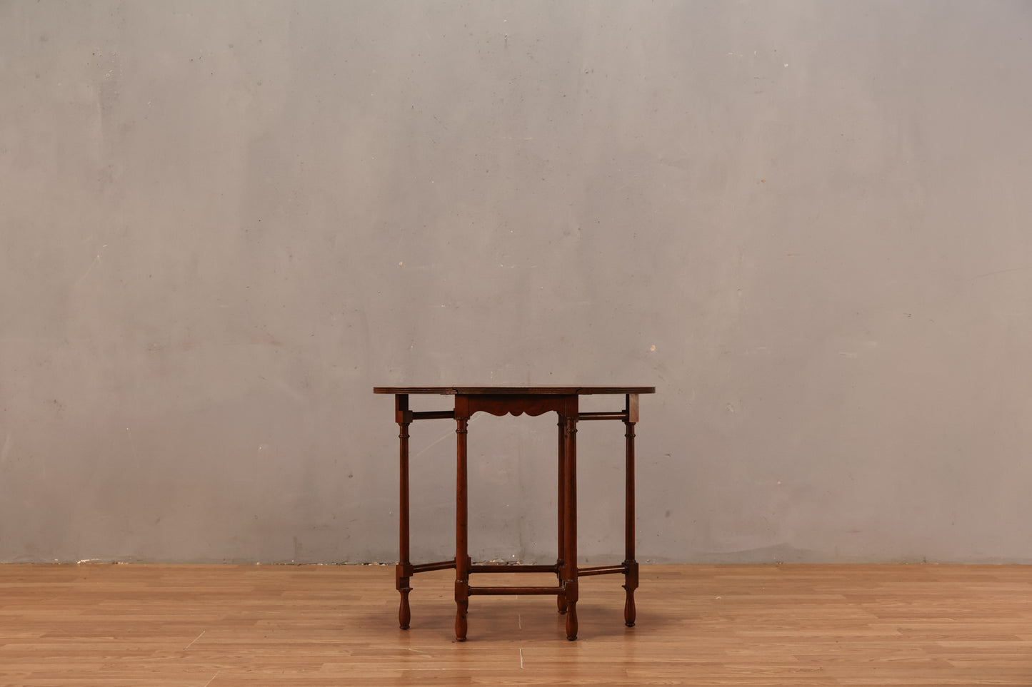 Petite Burl Drop-Leaf Side Table