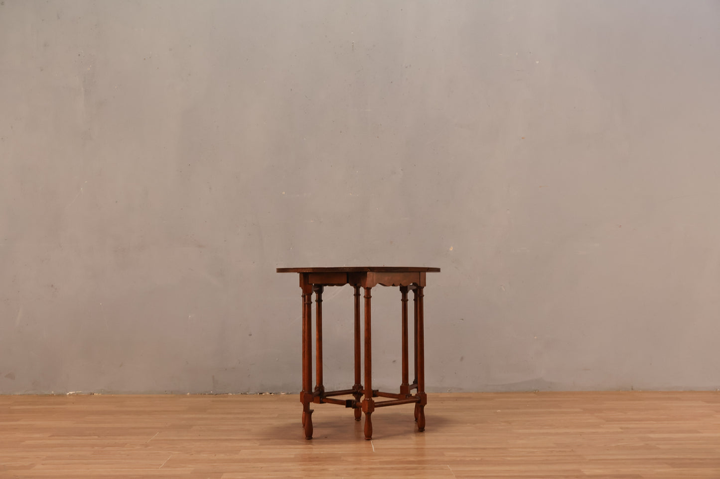 Petite Burl Drop-Leaf Side Table