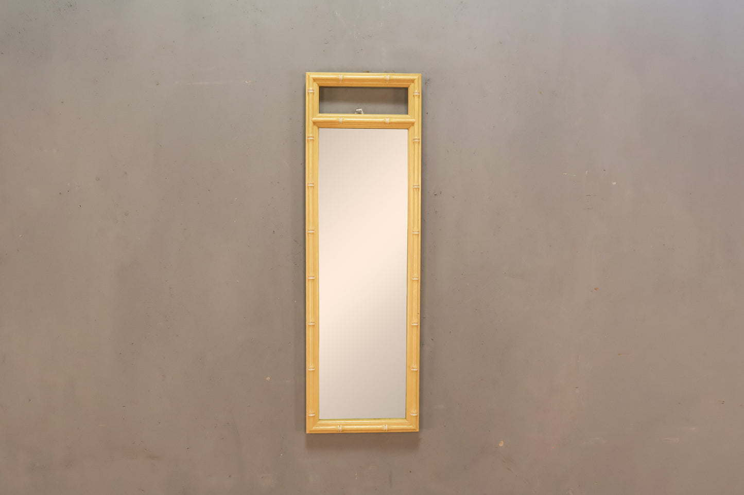 Slim Lemon Meringue Faux-Bamboo Mirror