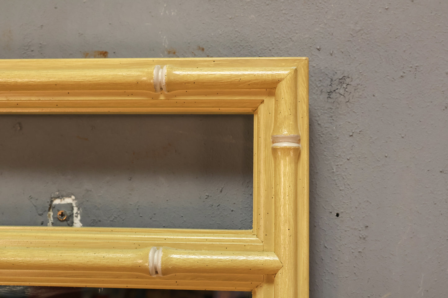 Slim Lemon Meringue Faux-Bamboo Mirror