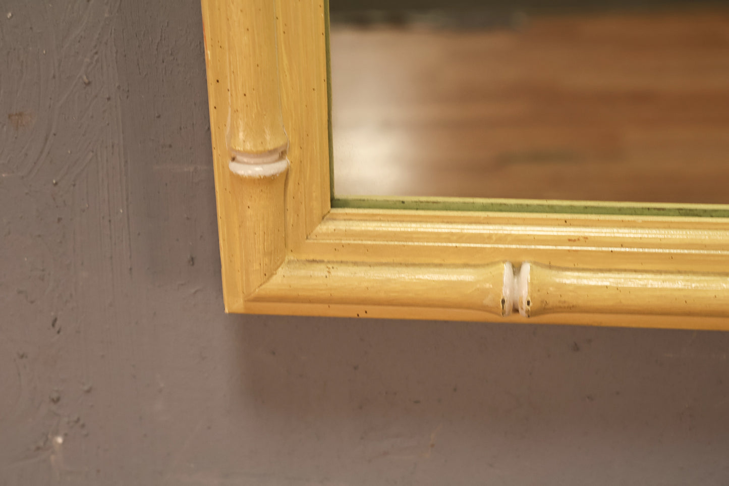 Slim Lemon Meringue Faux-Bamboo Mirror