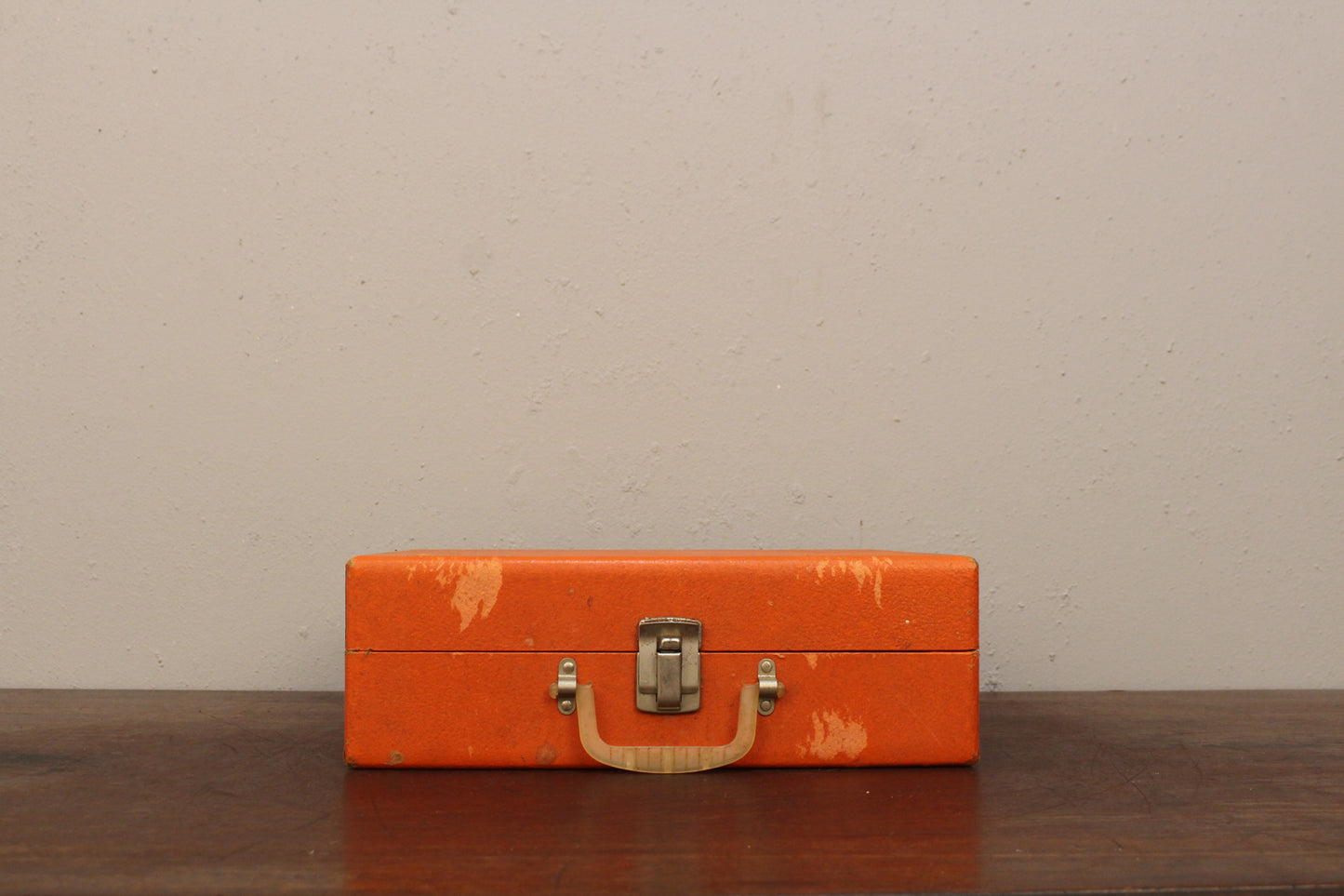 Prop Orange Vinyl Suitcase Record Player