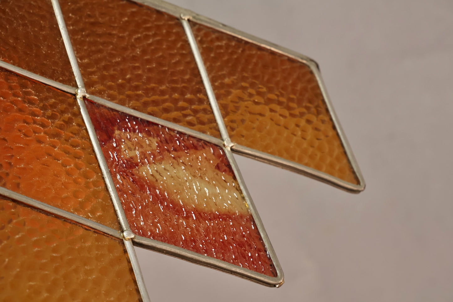 Amber Diamonds Stained Glass Swag Lamp