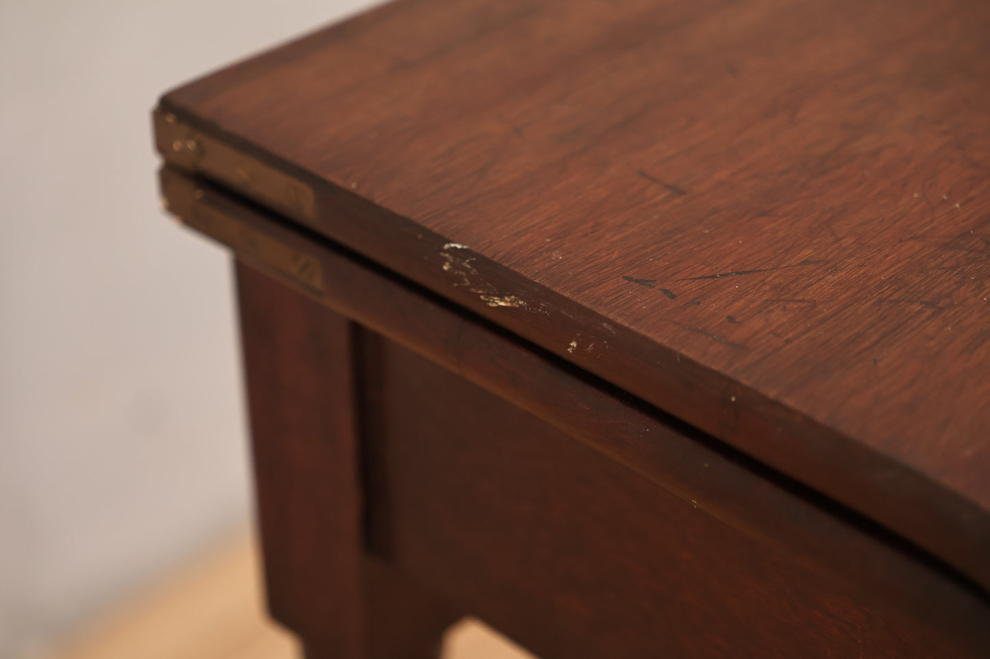 Compact Mahogany Flip-Top Table