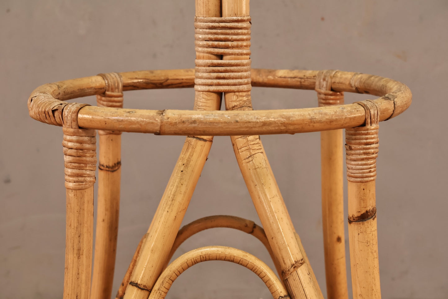 Large Bamboo & Rattan Coat Rack