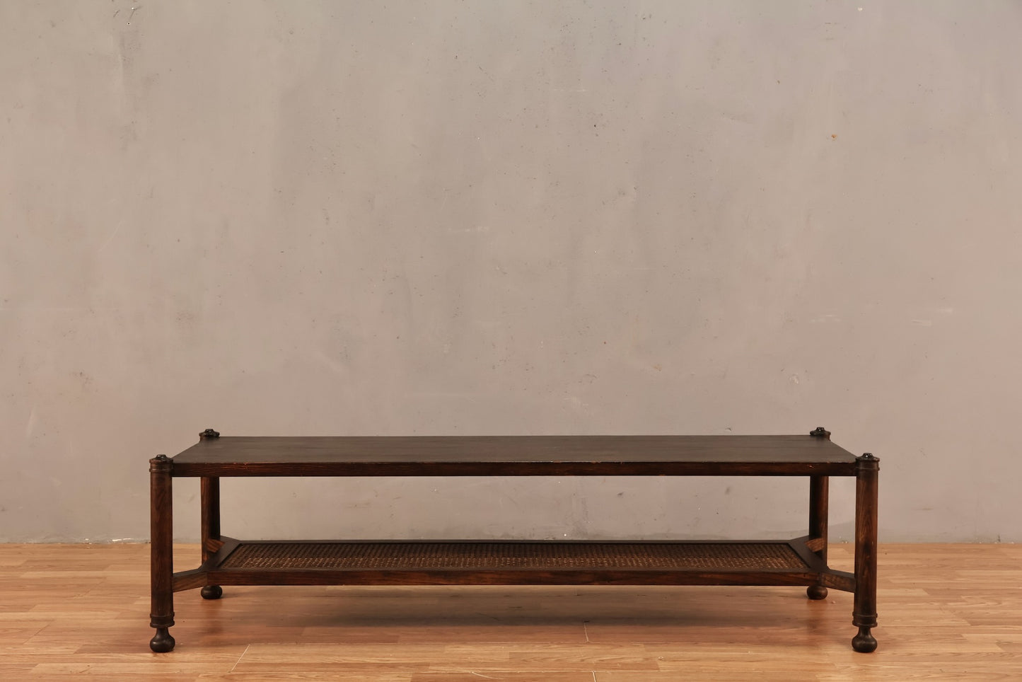 Antique Dark Oak & Cane Coffee Table - ONLINE ONLY